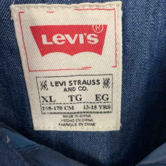 Levi's Boys Plaid Shirt, Size 13-15 (XL), Blue, With Pockets, Blue - Picture 3 of 7